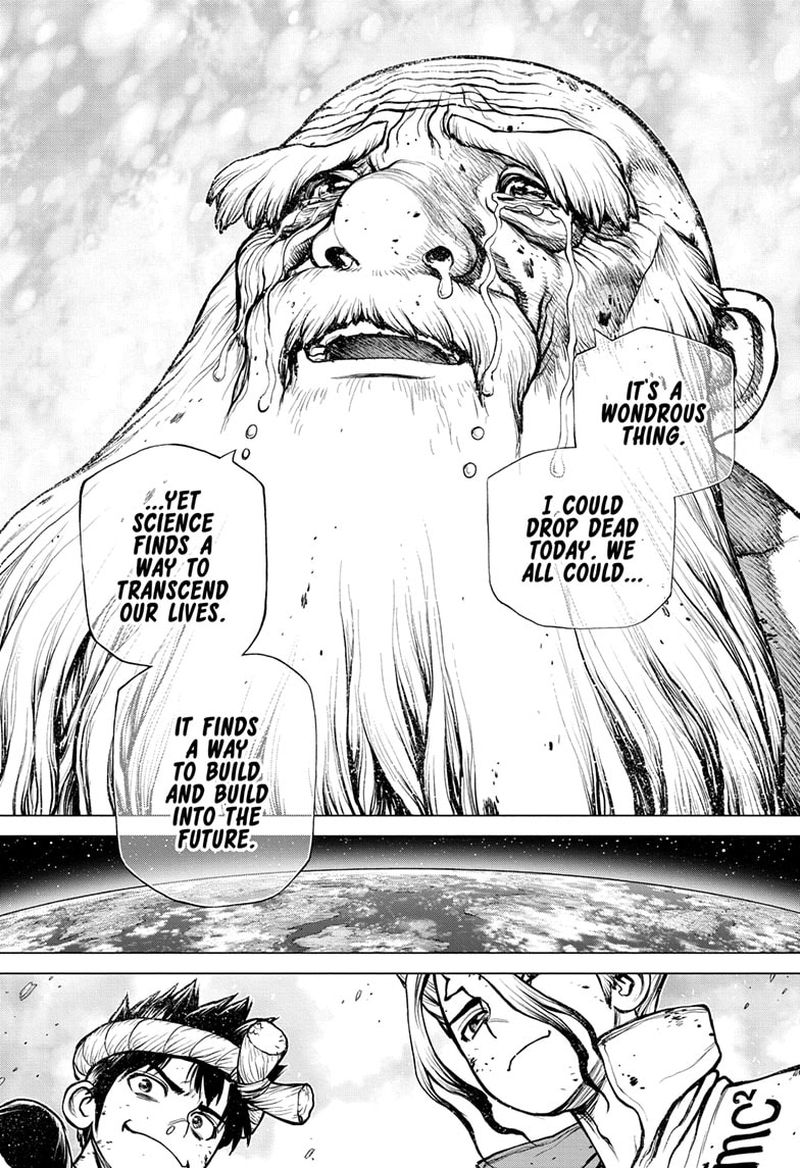 Dr. Stone Manga Chapter 190 page 10 - Science Transcends Life scene