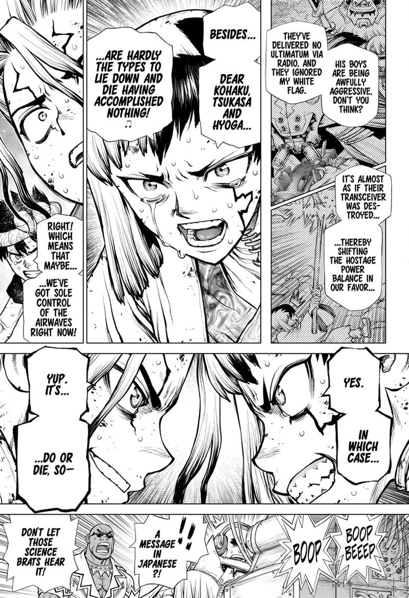Dr. Stone Manga Chapter 190 page 13 - Science Transcends Life scene