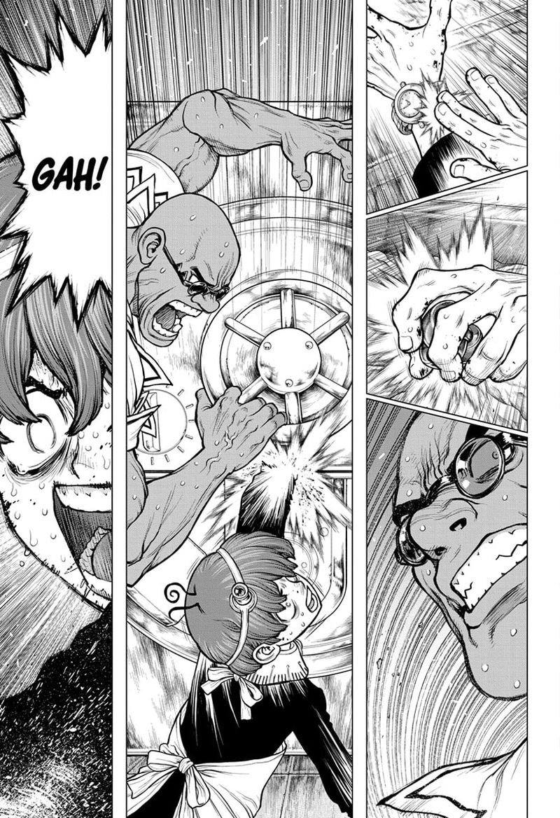 Dr. Stone Manga Chapter 191 page 12 - Divine Scream, Down to Earth scene