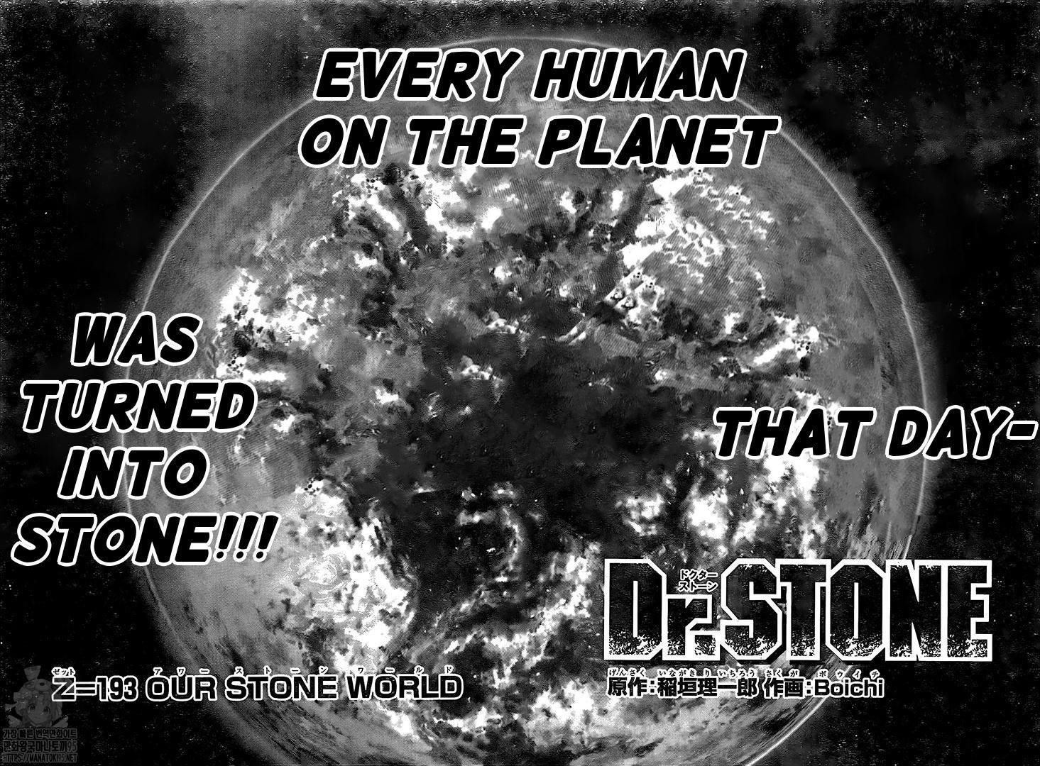 Dr. Stone Manga Chapter 193 page 15 - Our Stone World scene
