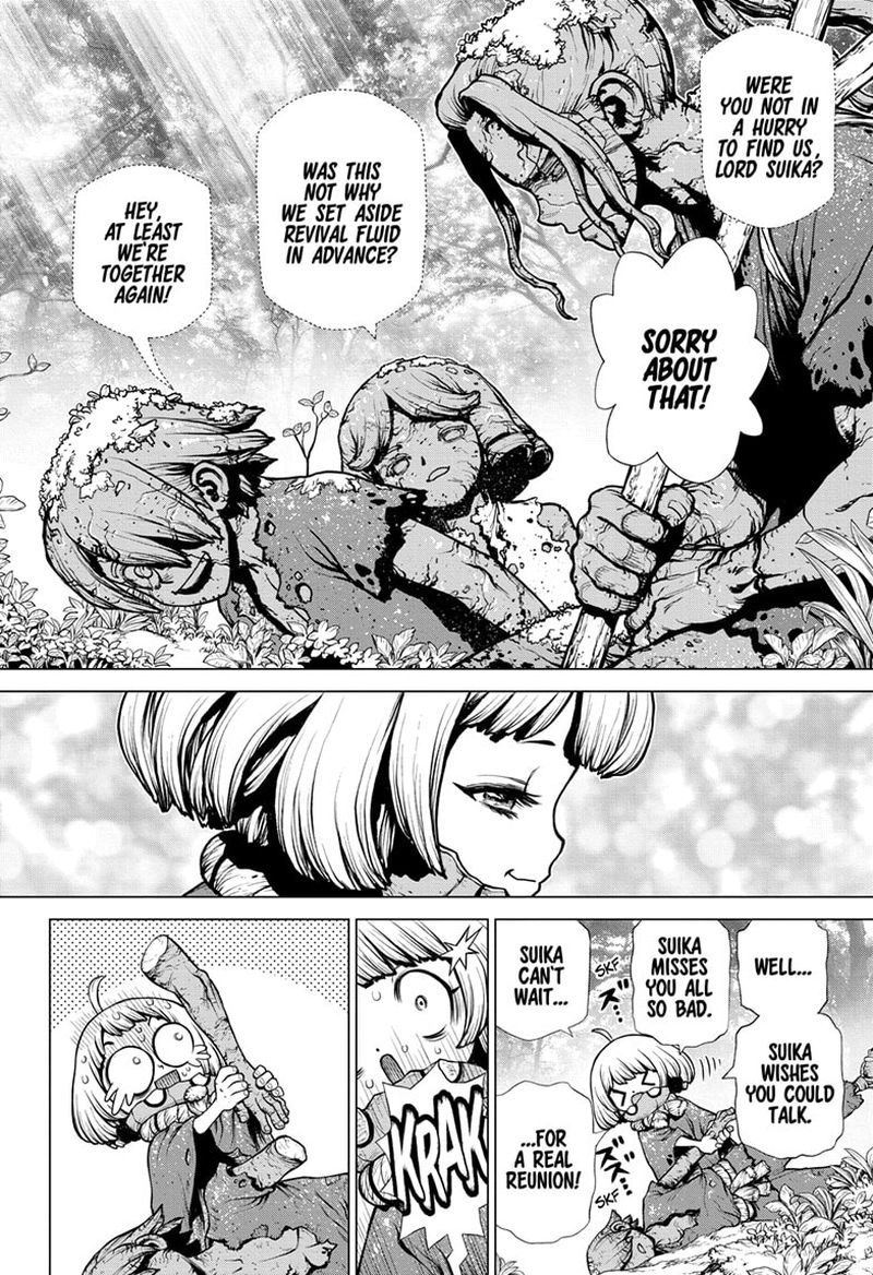 Dr. Stone Manga Chapter 195 page 2 - Treasure Hunter, All Alone scene