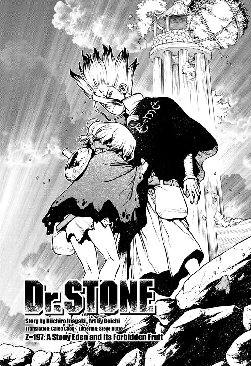 Dr. Stone Manga Chapter 197 page 1 - A Stony Eden and Its Forbidden Fruit scene