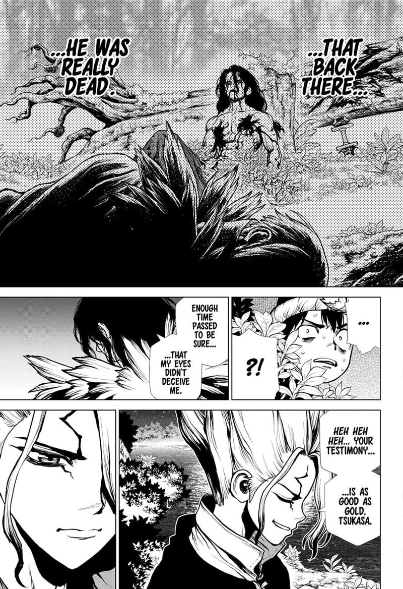 Dr. Stone Manga Chapter 197 page 15 - A Stony Eden and Its Forbidden Fruit scene