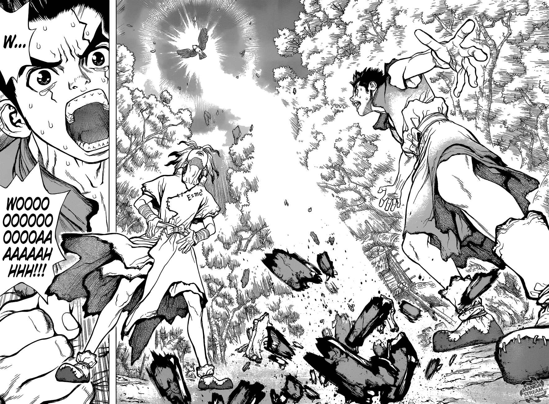 Dr. Stone Manga Chapter 2 page 22 - Fantasy vs Science scene
