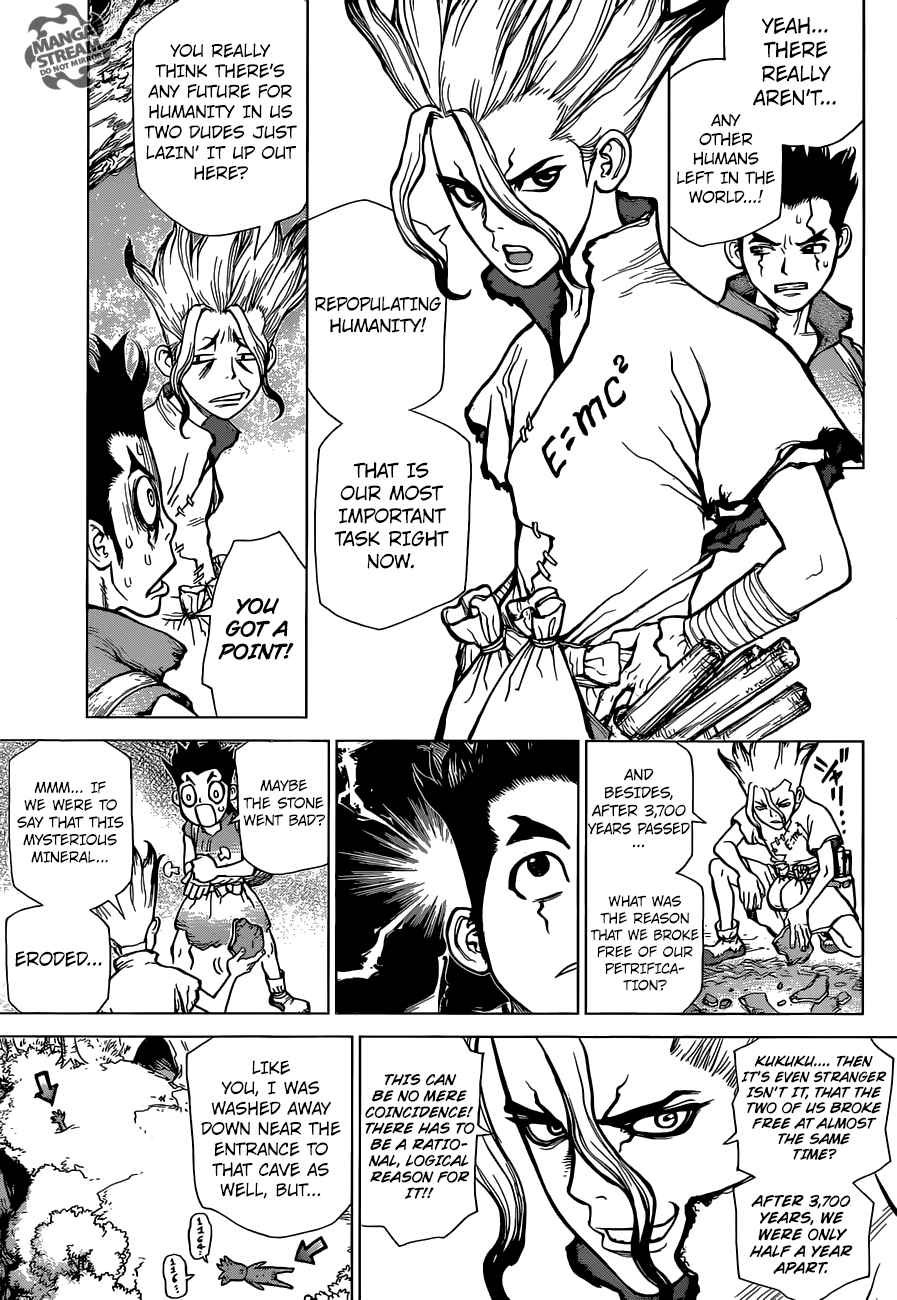 Dr. Stone Manga Chapter 2 page 7 - Fantasy vs Science scene