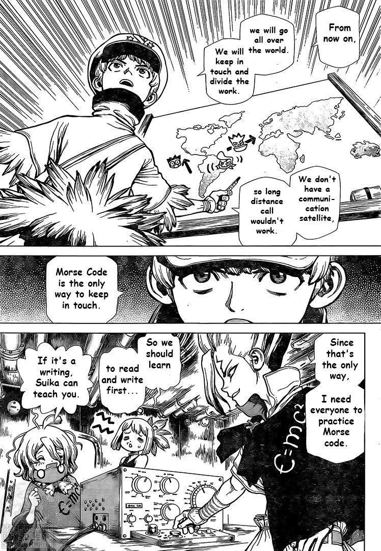 Dr. Stone Manga Chapter 201 page 5 - Morse Talk scene