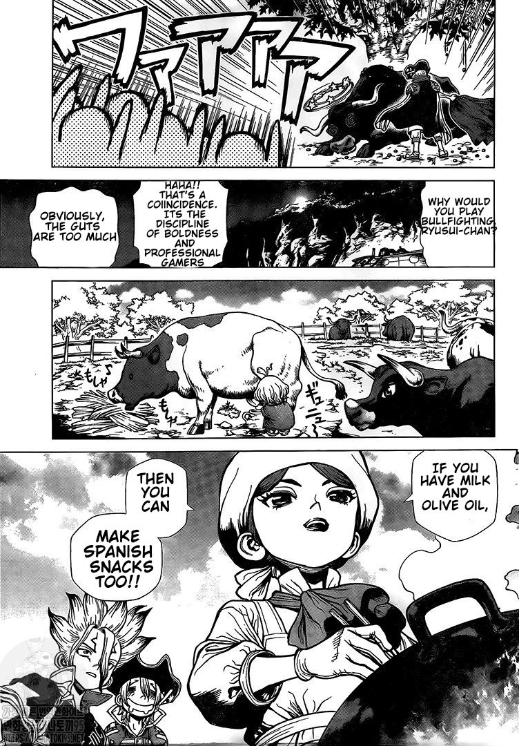 Dr. Stone Manga Chapter 202 page 12 - Ryusui Corp. scene