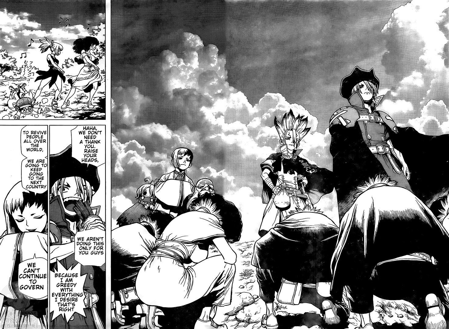 Dr. Stone Manga Chapter 202 page 15 - Ryusui Corp. scene