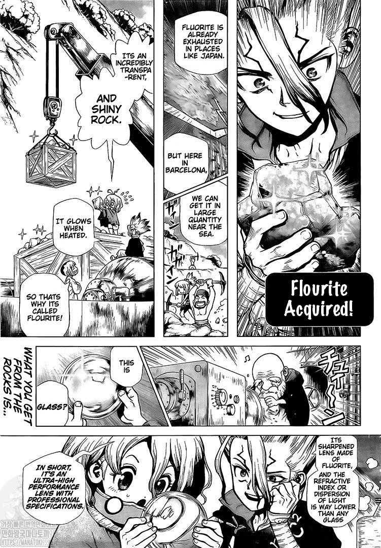 Dr. Stone Manga Chapter 203 page 1 - Missile Heart scene