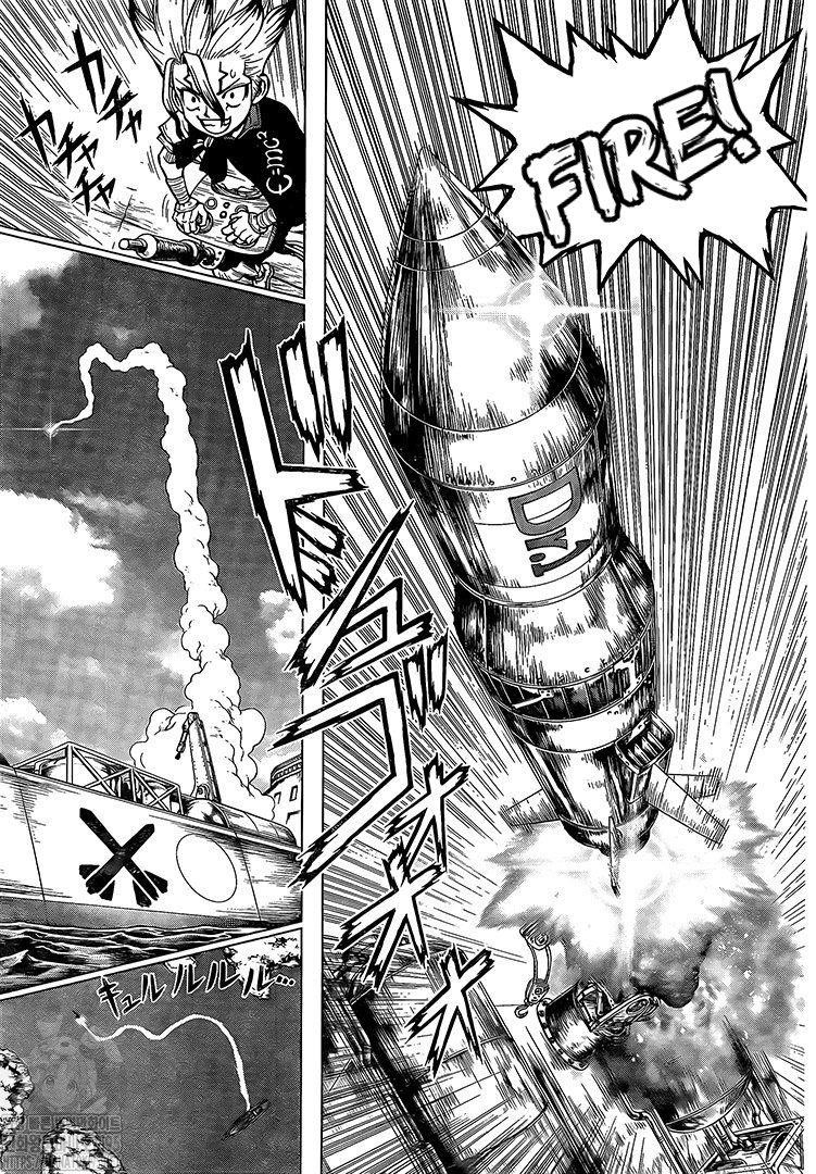 Dr. Stone Manga Chapter 203 page 14 - Missile Heart scene