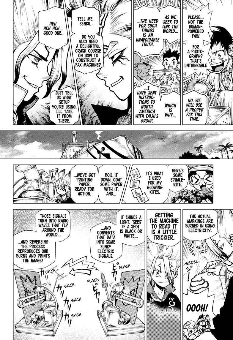 Dr. Stone Manga Chapter 207 page 4 - Linking the Circuit Diagram scene