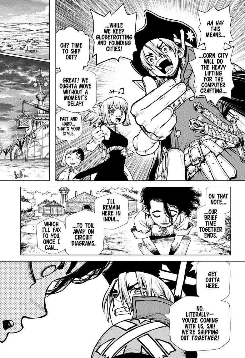Dr. Stone Manga Chapter 207 page 5 - Linking the Circuit Diagram scene