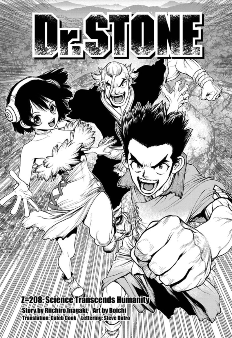 Dr. Stone Manga Chapter 208 page 1 - Science Transcends Humanity scene