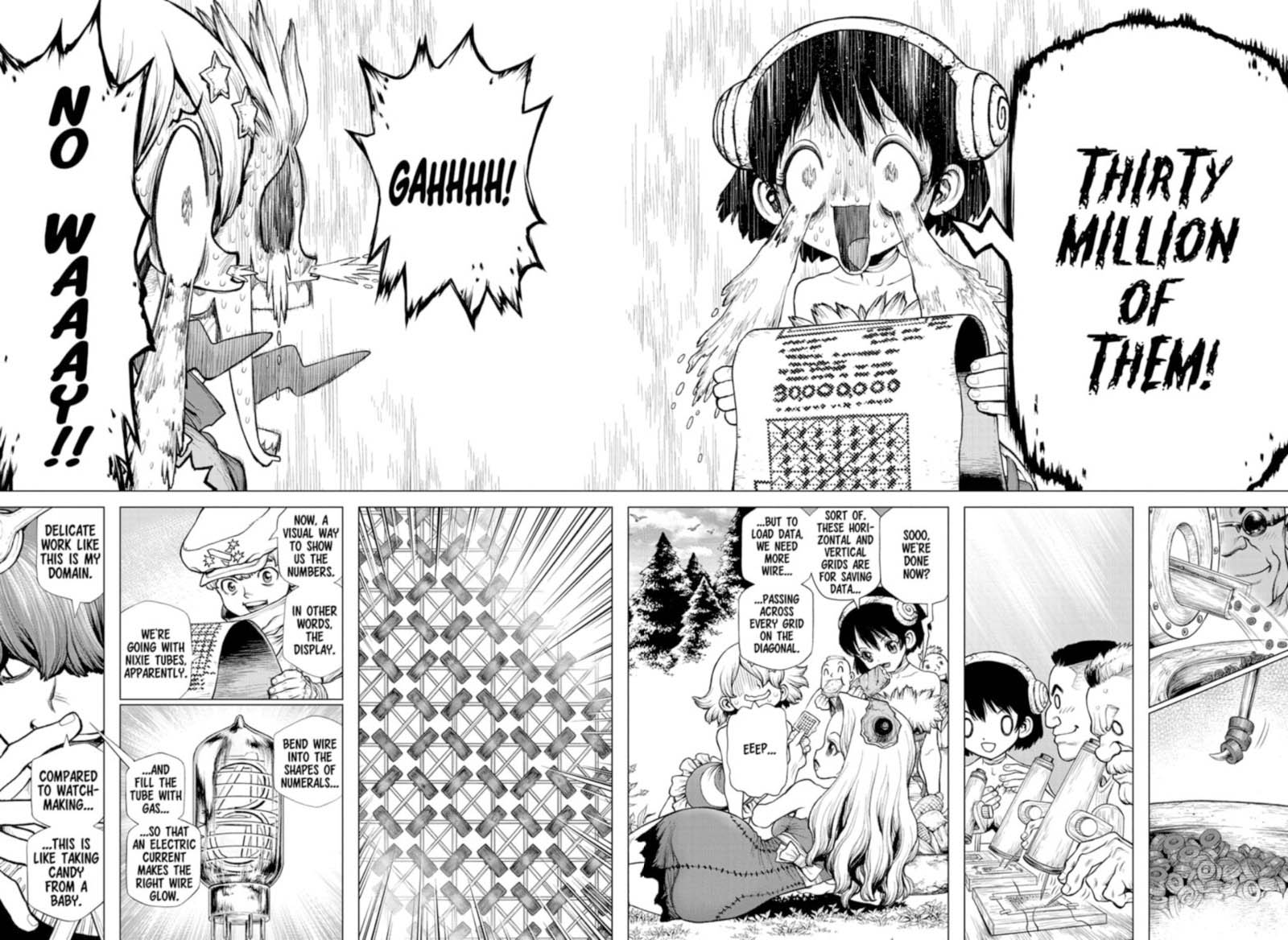 Dr. Stone Manga Chapter 208 page 10 - Science Transcends Humanity scene