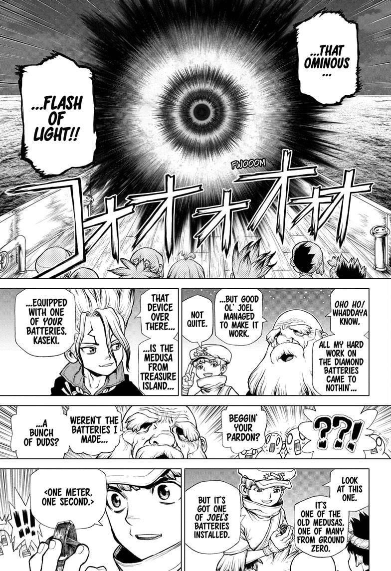 Dr. Stone Manga Chapter 209 page 12 - The Rocket's Hard Truth scene