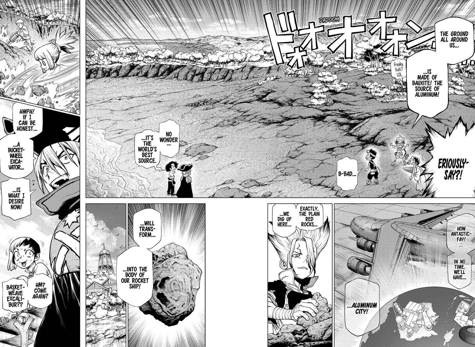Dr. Stone Manga Chapter 209 page 6 - The Rocket's Hard Truth scene