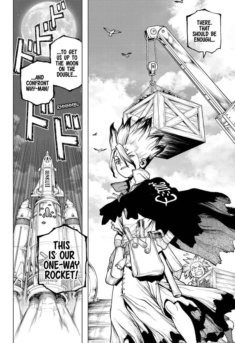 Dr. Stone Manga Chapter 210 page 16 - Not One-Way scene