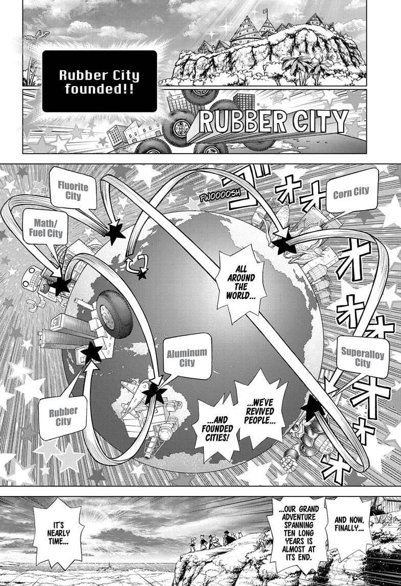 Dr. Stone Manga Chapter 211 page 3 - World Tour for Resources scene
