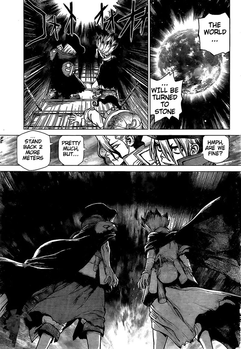 Dr. Stone Manga Chapter 214 page 3 - Stone World's Earth Defense Force scene