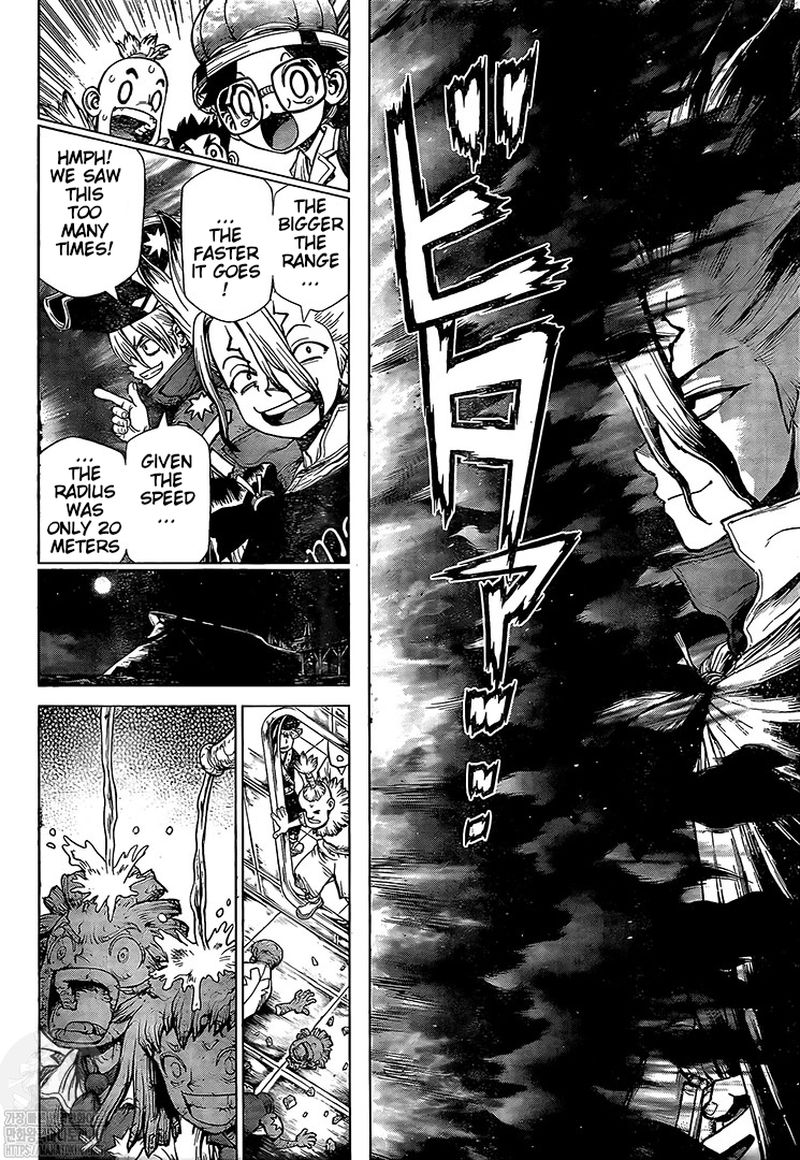 Dr. Stone Manga Chapter 214 page 4 - Stone World's Earth Defense Force scene