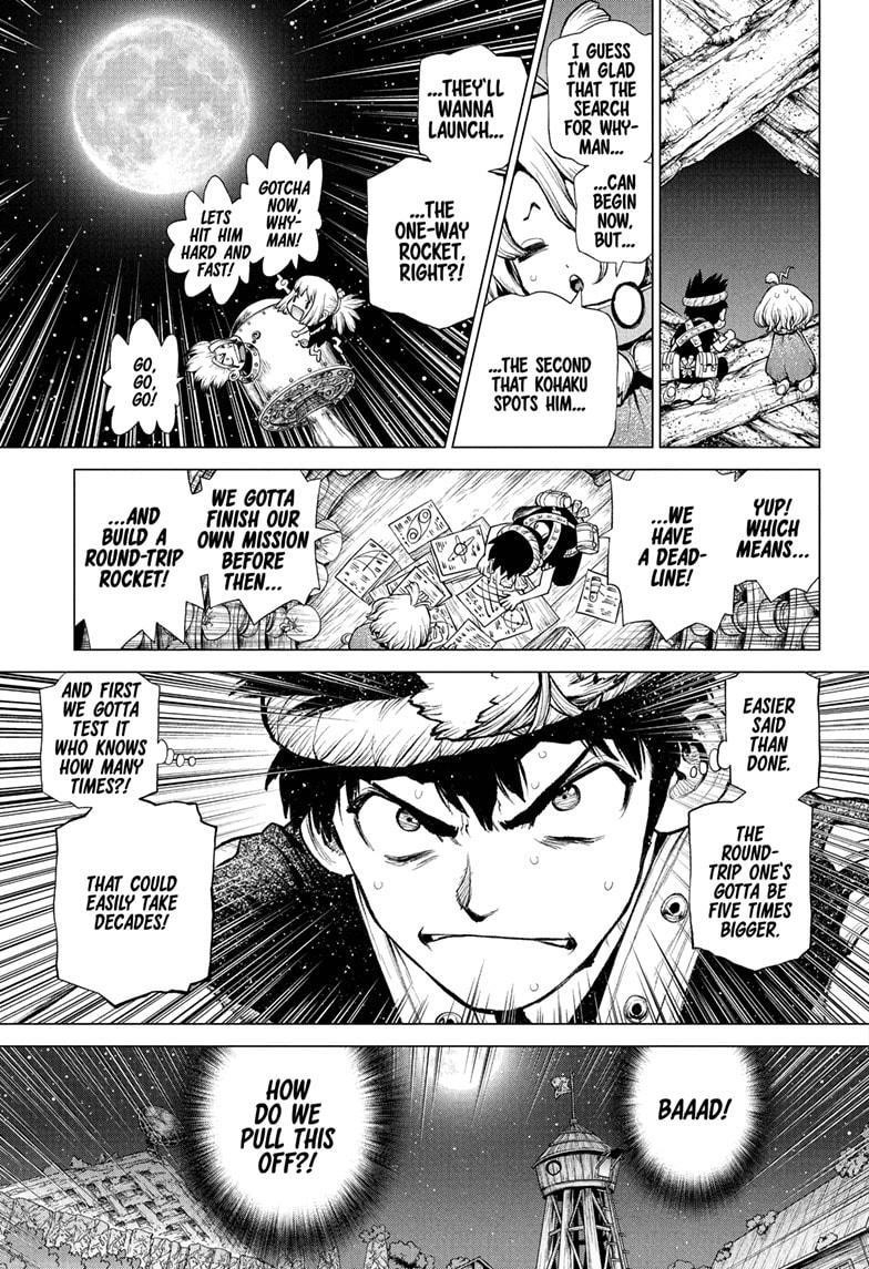 Dr. Stone Manga Chapter 216 page 12 - Hello, World scene