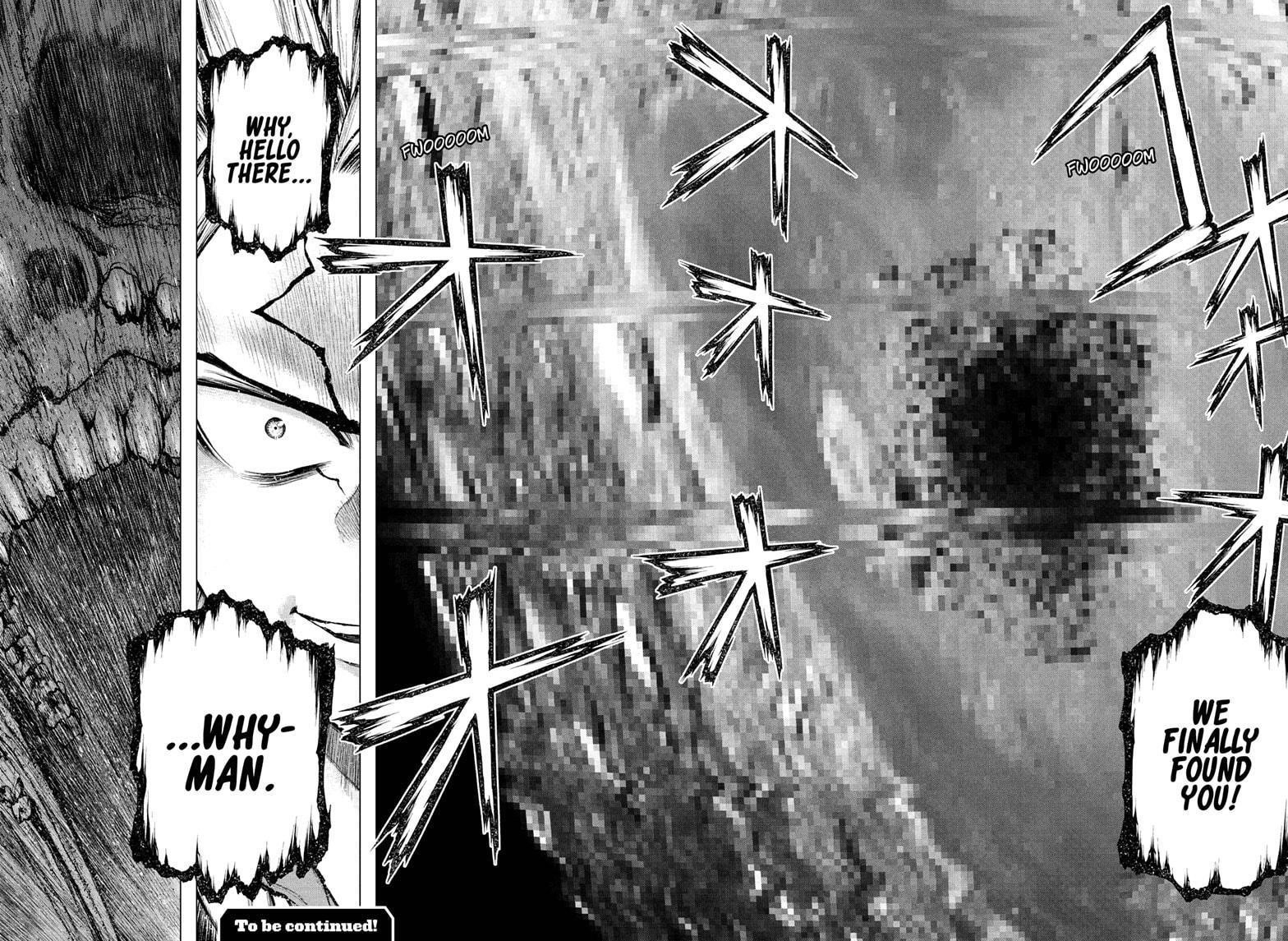 Dr. Stone Manga Chapter 216 page 15 - Hello, World scene