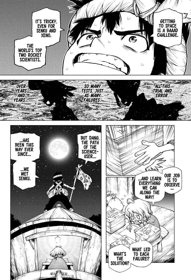 Dr. Stone Manga Chapter 216 page 2 - Hello, World scene