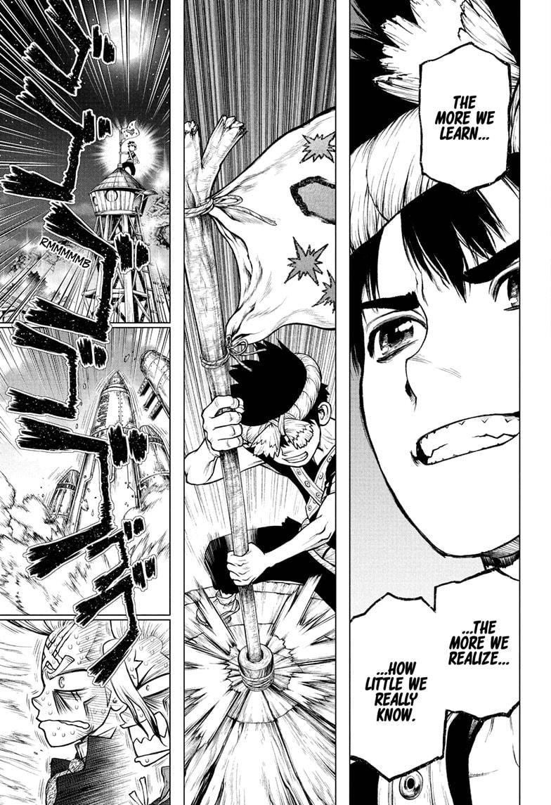 Dr. Stone Manga Chapter 216 page 3 - Hello, World scene