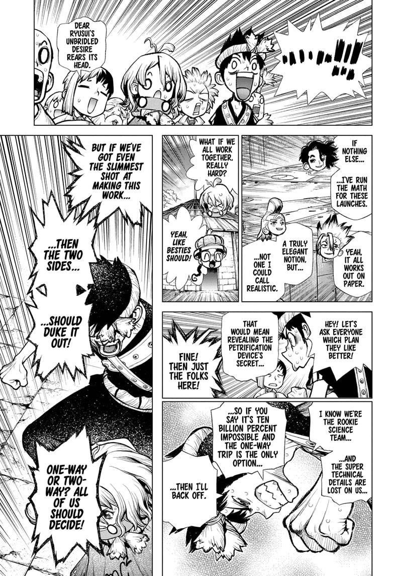 Dr. Stone Manga Chapter 217 page 10 - Science Underdogs scene