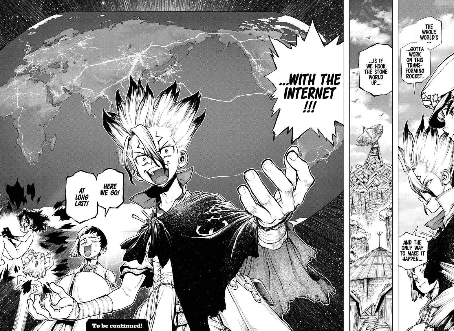 Dr. Stone Manga Chapter 217 page 17 - Science Underdogs scene