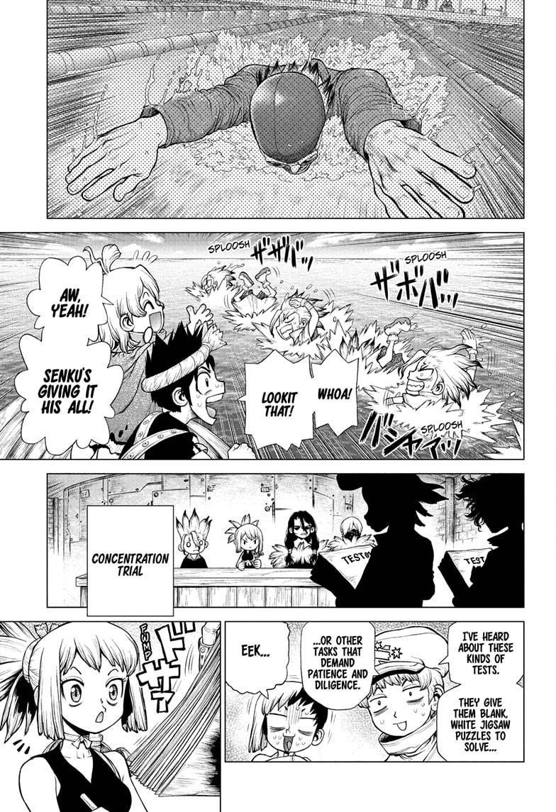 Dr. Stone Manga Chapter 219 page 9 - Three Heroes scene