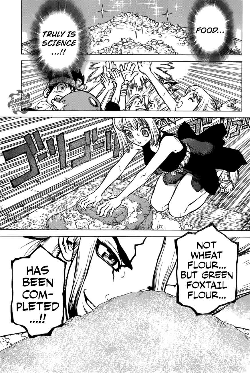 Dr. Stone Manga Chapter 22 page 13 - Survival Gourmet scene