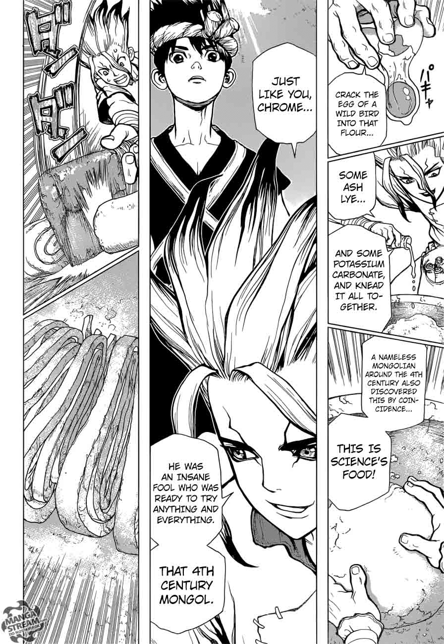 Dr. Stone Manga Chapter 22 page 14 - Survival Gourmet scene