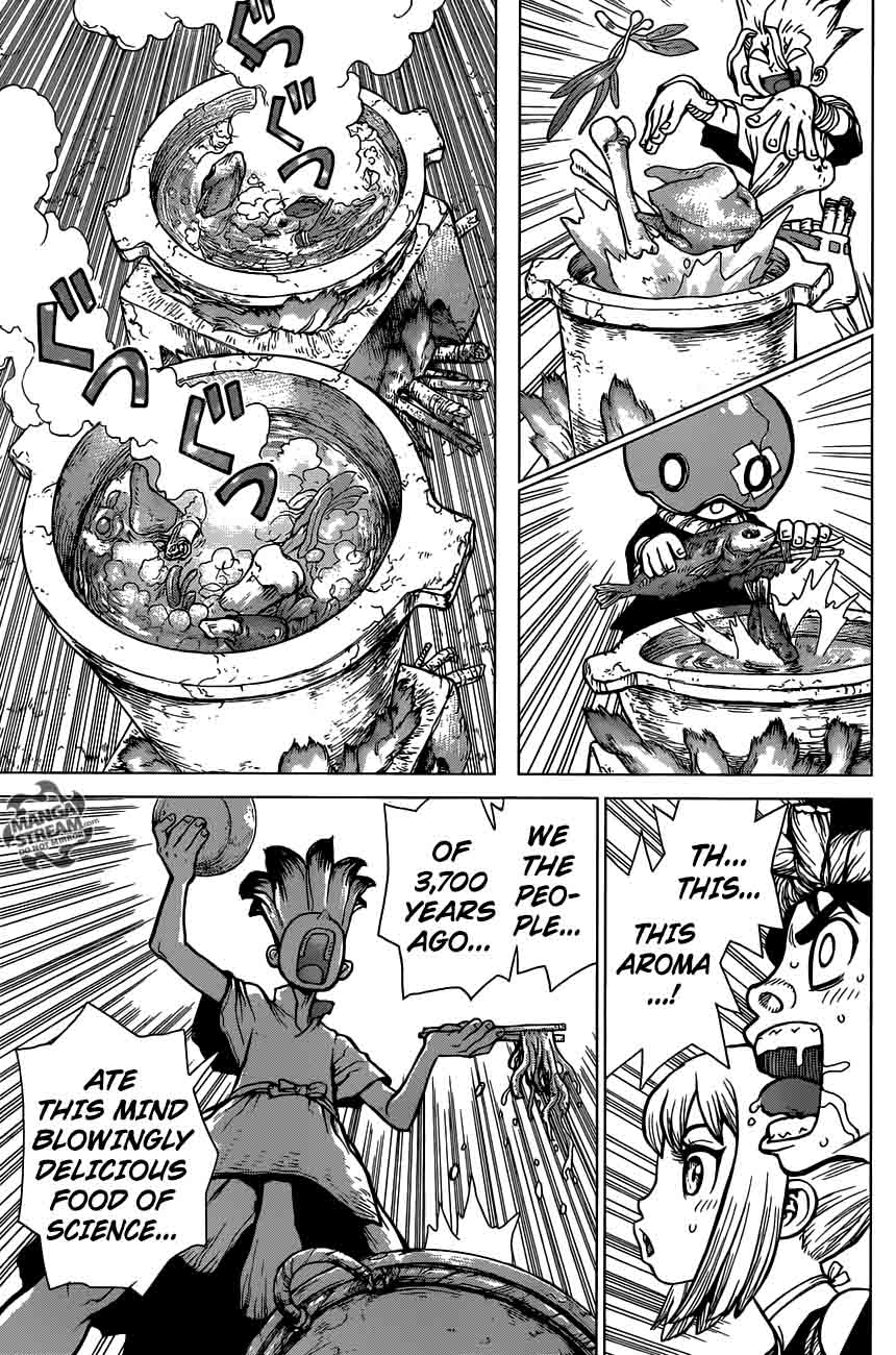 Dr. Stone Manga Chapter 22 page 15 - Survival Gourmet scene