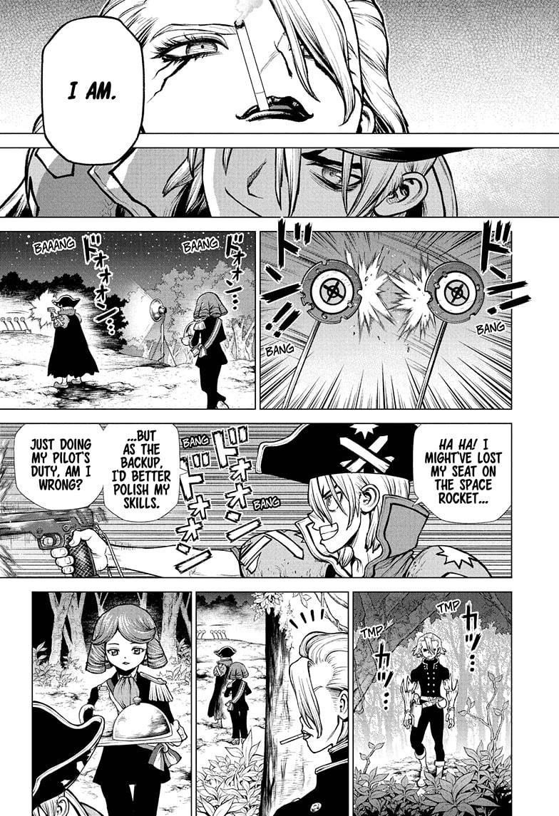 Dr. Stone Manga Chapter 221 page 14 - Entrusting It All scene