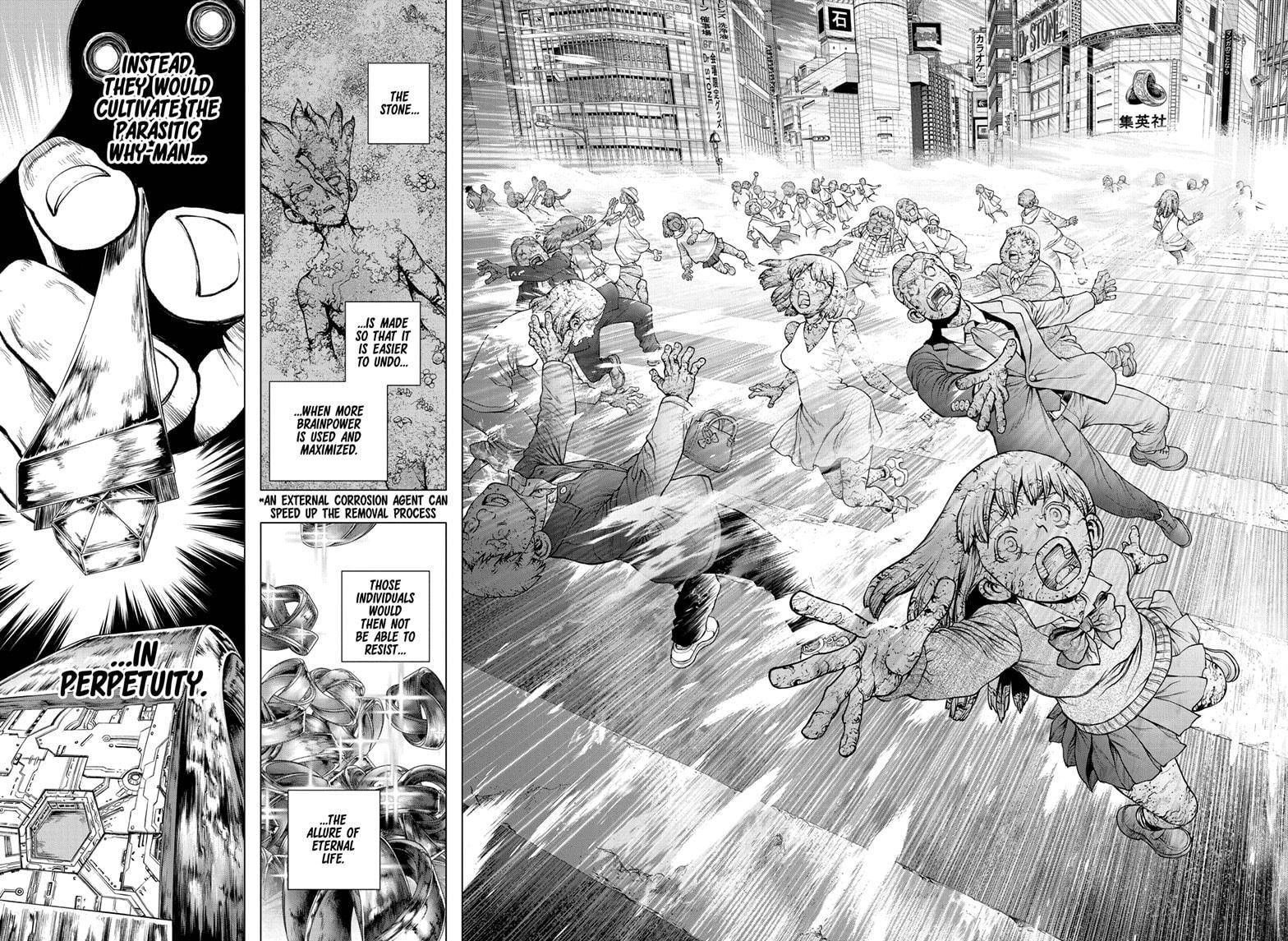 Dr. Stone Manga Chapter 229 page 8 - Why-Man scene
