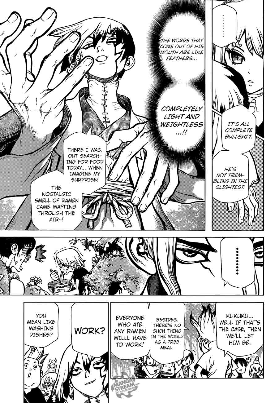 Dr. Stone Manga Chapter 23 page 10 - The Smooth Talker scene
