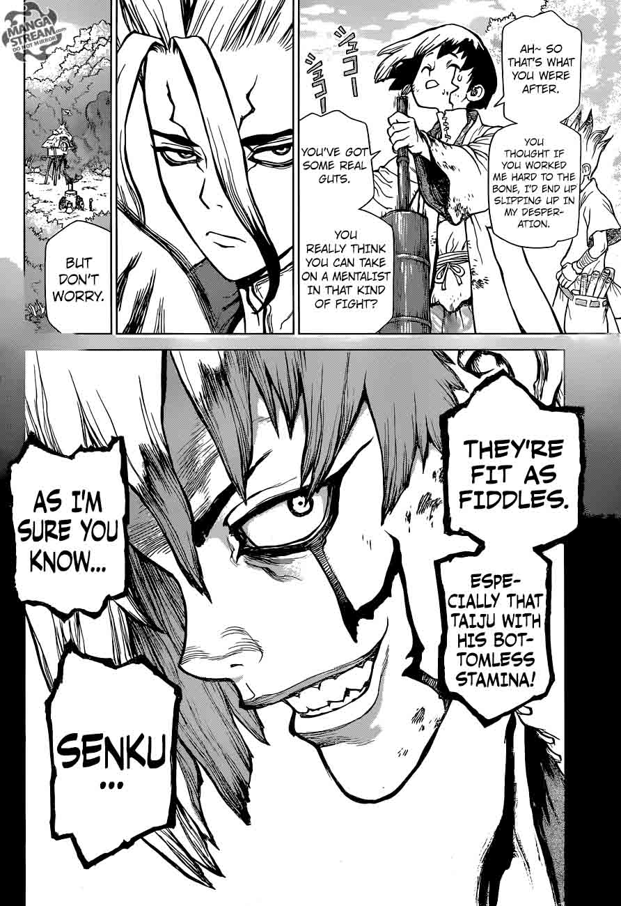 Dr. Stone Manga Chapter 23 page 13 - The Smooth Talker scene