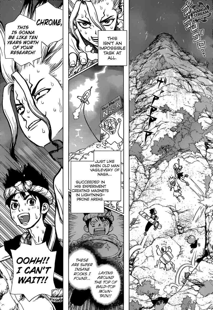 Dr. Stone Manga Chapter 24 page 14 - Lightning Speed!! scene