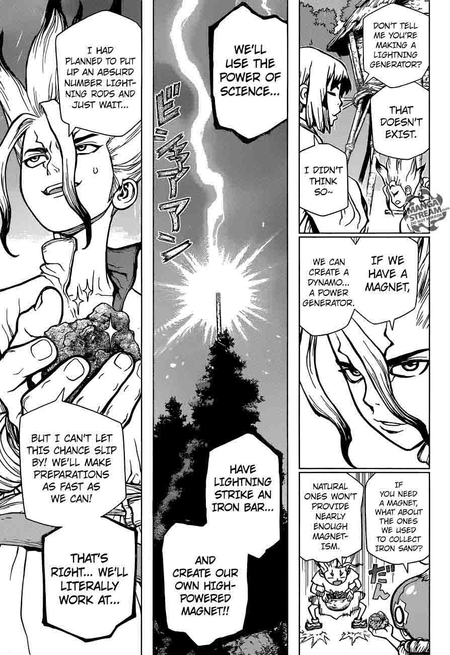 Dr. Stone Manga Chapter 24 page 7 - Lightning Speed!! scene