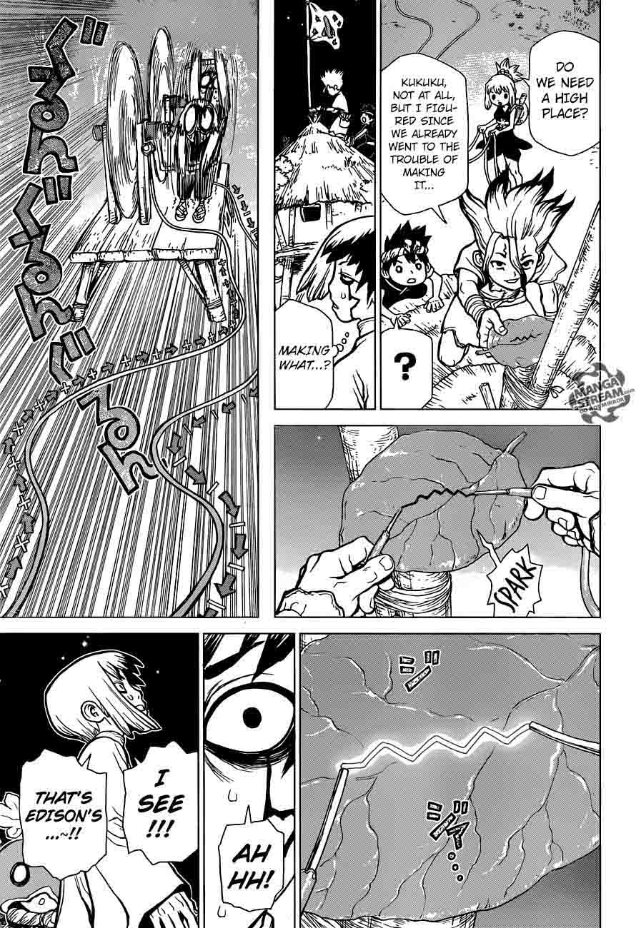 Dr. Stone Manga Chapter 25 page 13 - By These Hands, the Light of Science scene