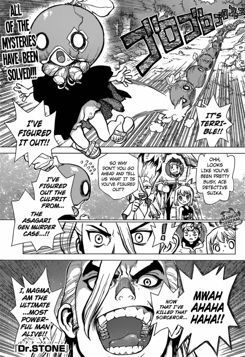 Dr. Stone Manga Chapter 27 page 1 - A Certain Scientist's Wish scene