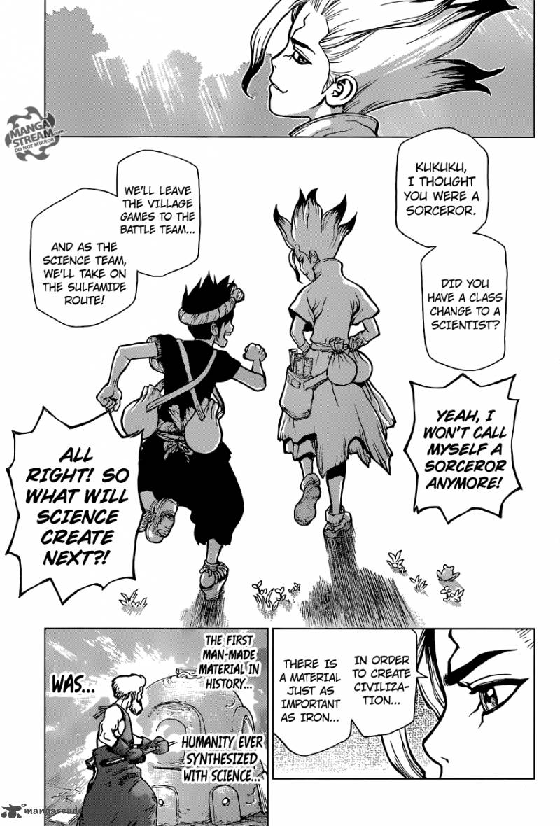 Dr. Stone Manga Chapter 27 page 16 - A Certain Scientist's Wish scene