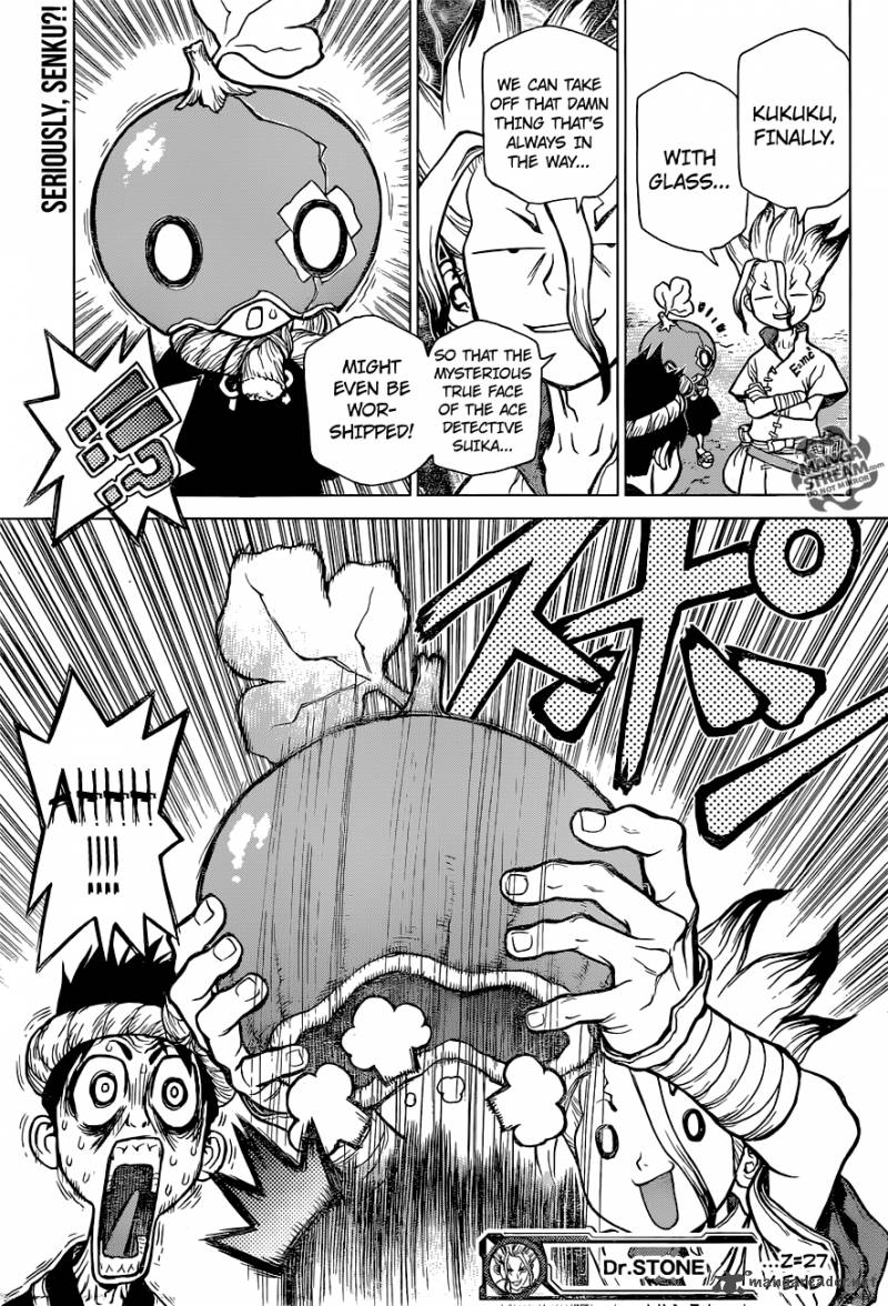 Dr. Stone Manga Chapter 27 page 18 - A Certain Scientist's Wish scene