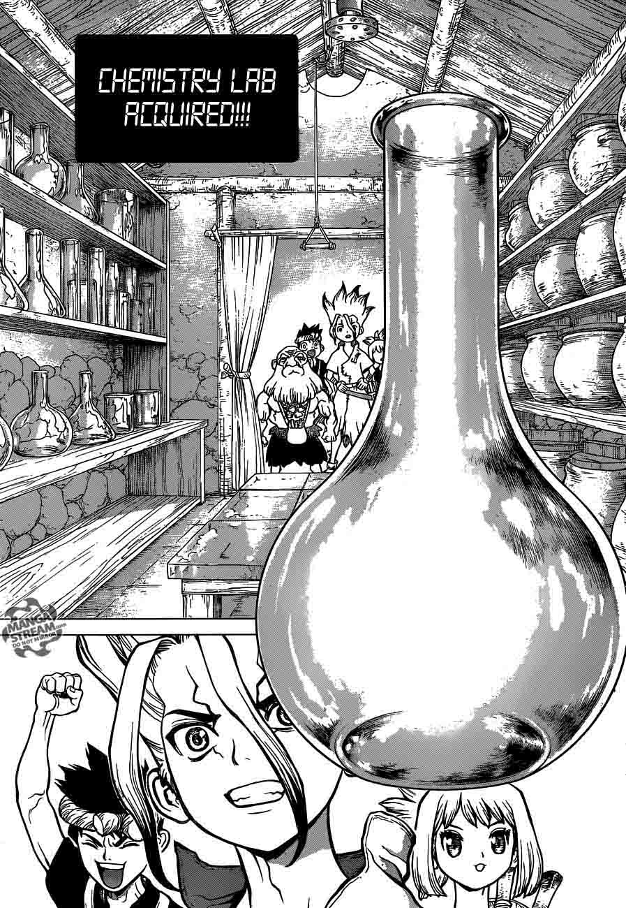 Dr. Stone Manga Chapter 29 page 13 - Senku's Lab scene