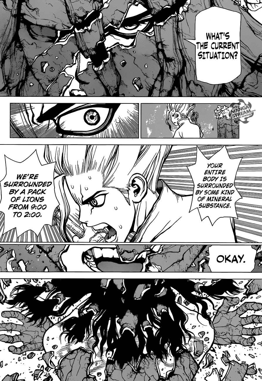 Dr. Stone Manga Chapter 3 page 15 - King of The Stone World scene