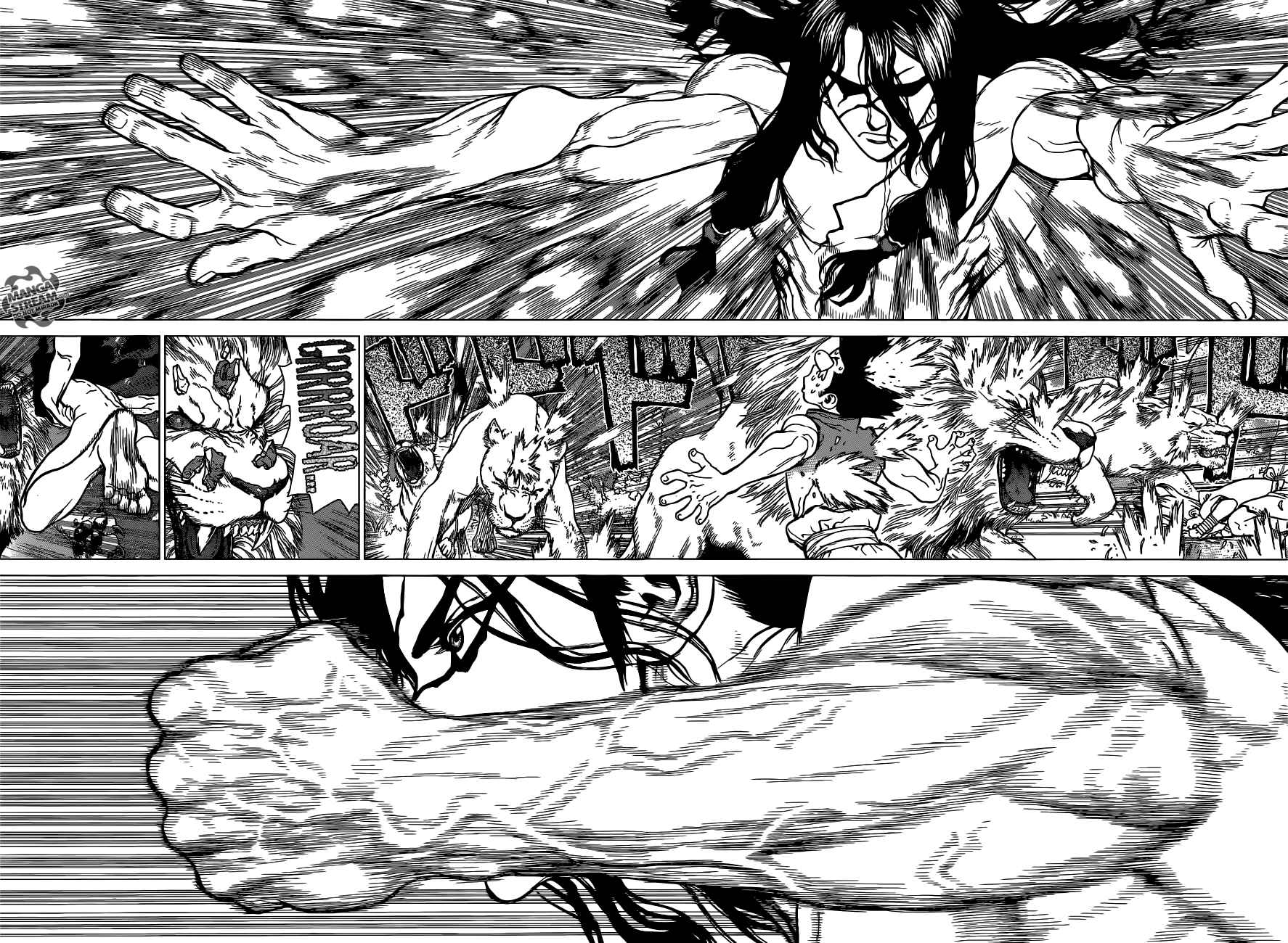Dr. Stone Manga Chapter 3 page 17 - King of The Stone World scene