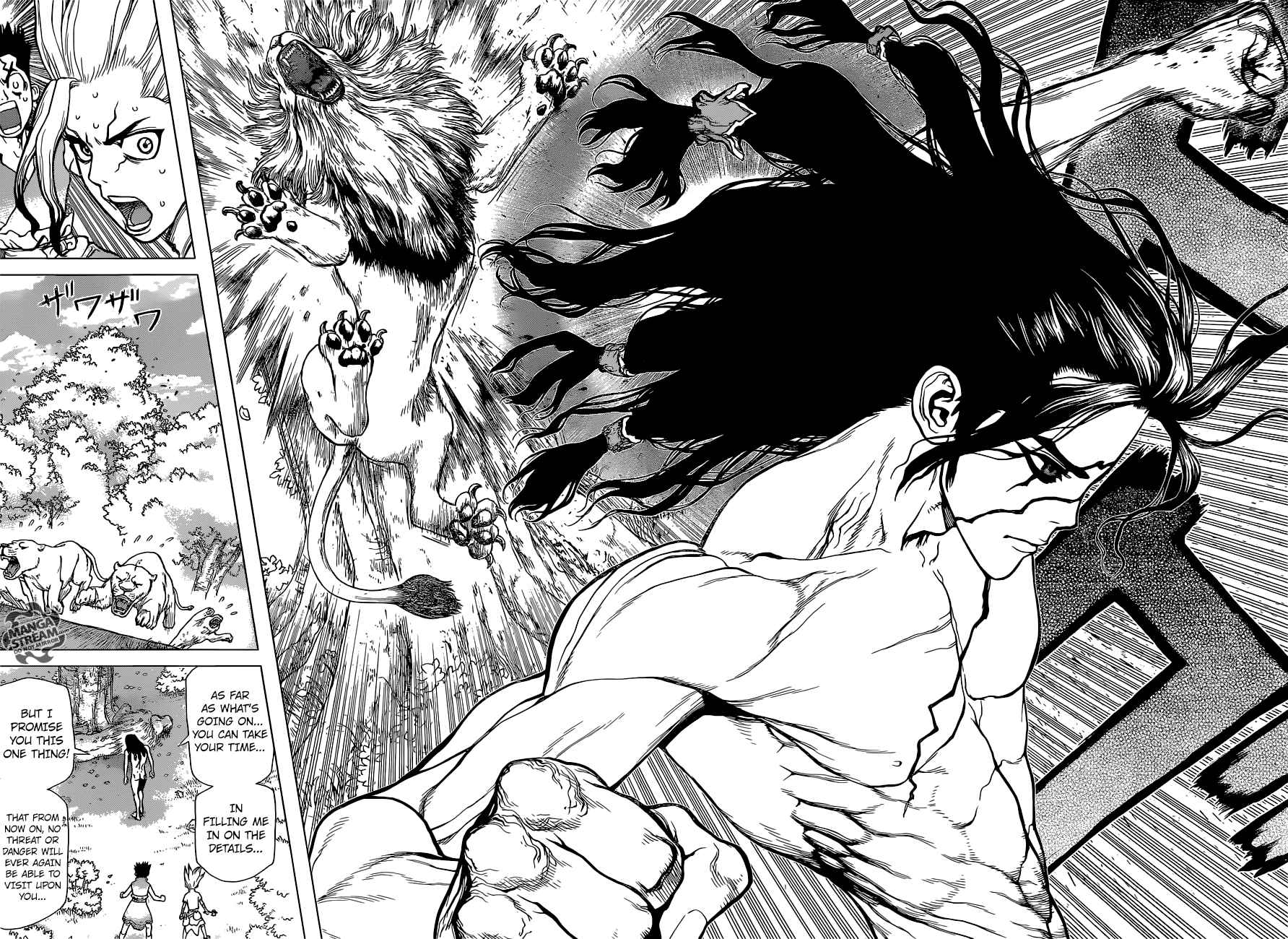 Dr. Stone Manga Chapter 3 page 18 - King of The Stone World scene