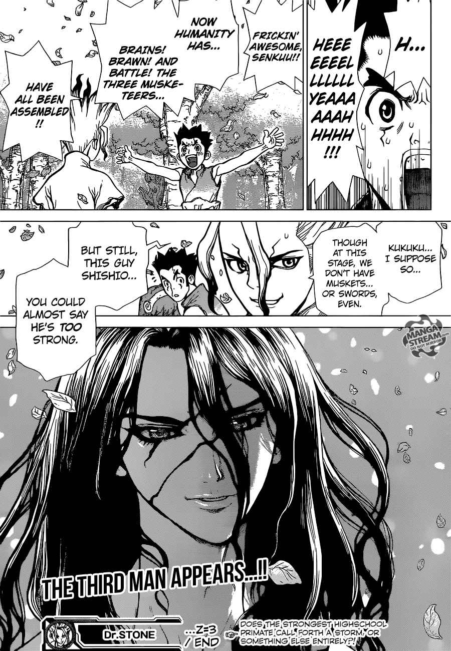 Dr. Stone Manga Chapter 3 page 20 - King of The Stone World scene