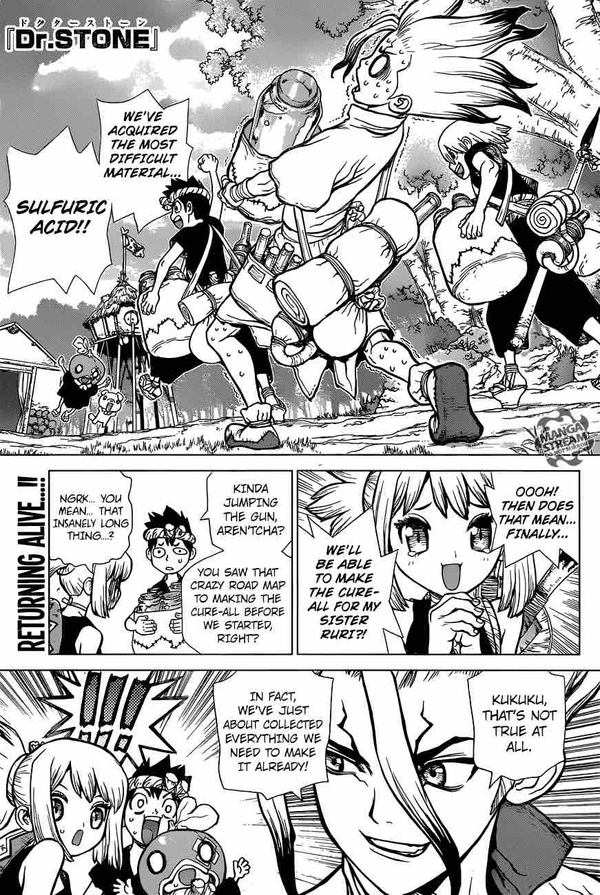 Dr. Stone Manga Chapter 33 page 1 - Baad Chemicals scene